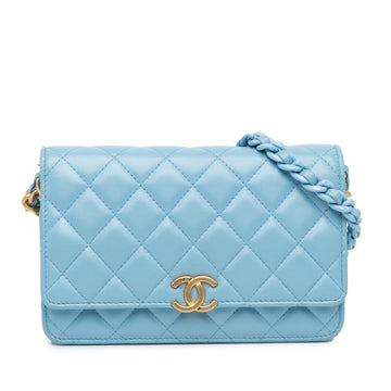 Chanel Quilted Lambskin Candy Chain Wallet on Chain (SHG-Q7WESp)