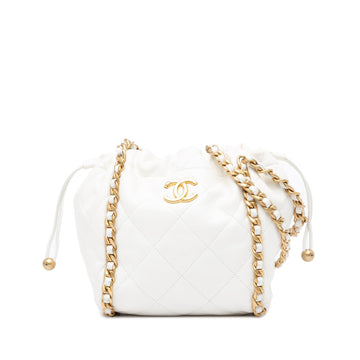 Chanel Quilted Lambskin Chain Around Bucket Bag (SHG-phS4cC)