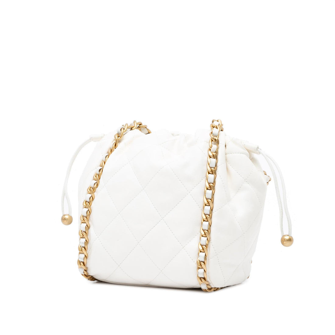 Chanel Quilted Lambskin Chain Around Bucket Bag (SHG-phS4cC)