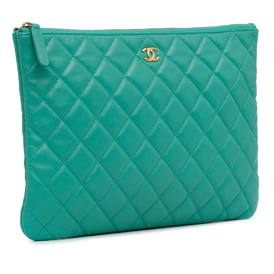 Pearl Street Bags Chanel Quilted Lambskin O-Case Clutch (SHG-2sVTGN)