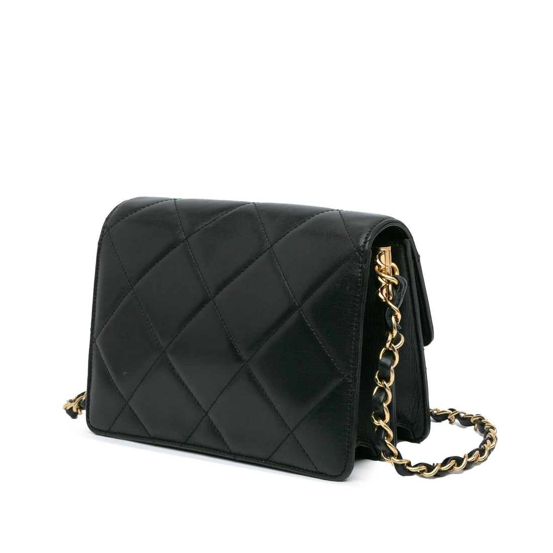 Chanel Quilted Lambskin Octagonal Buckle Crossbody (SHG-Wx3udA)