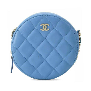 Pearl Street Bags Chanel Quilted Lambskin Round Clutch with Chain (SHG-a9yAVi)