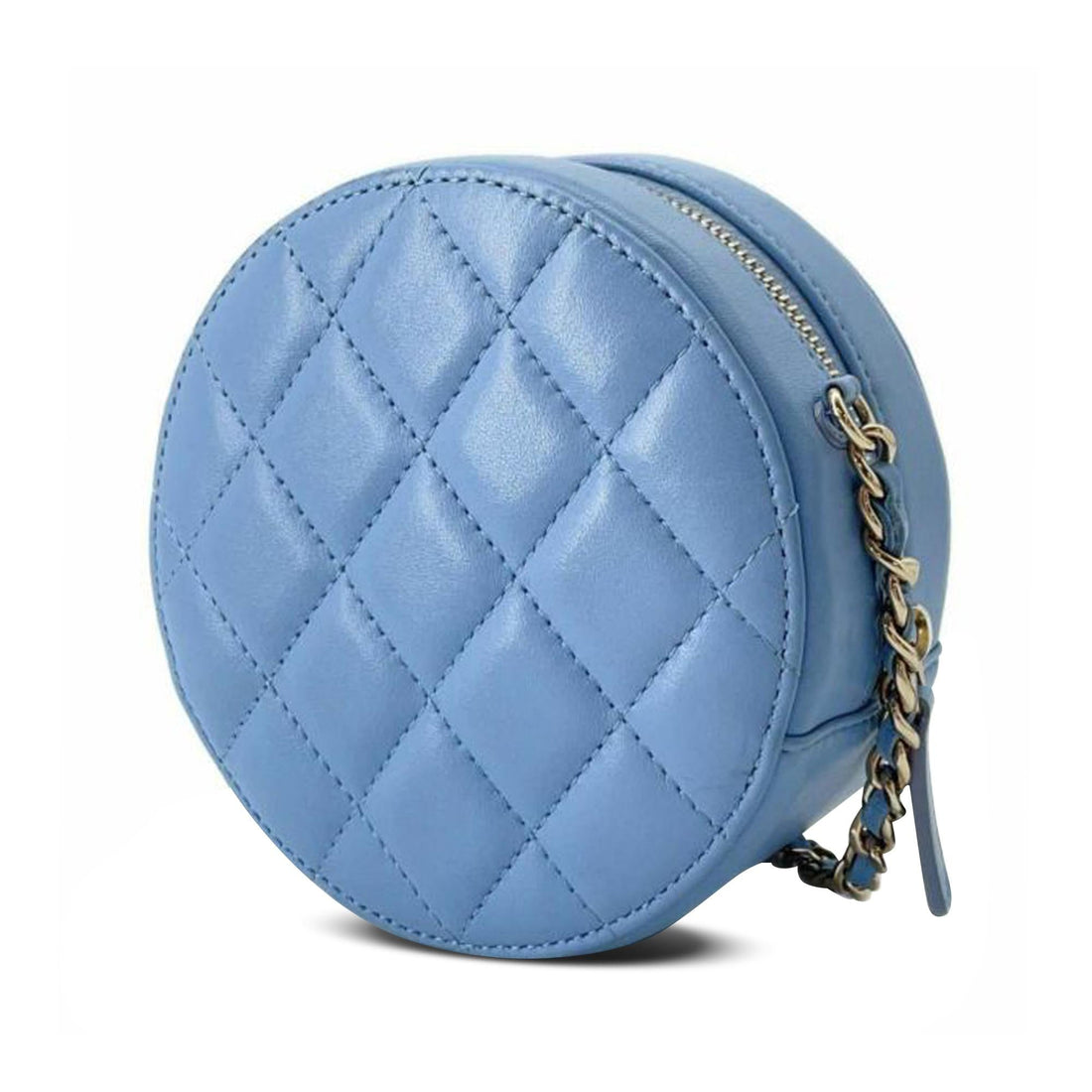 Pearl Street Bags Chanel Quilted Lambskin Round Clutch with Chain (SHG-a9yAVi)