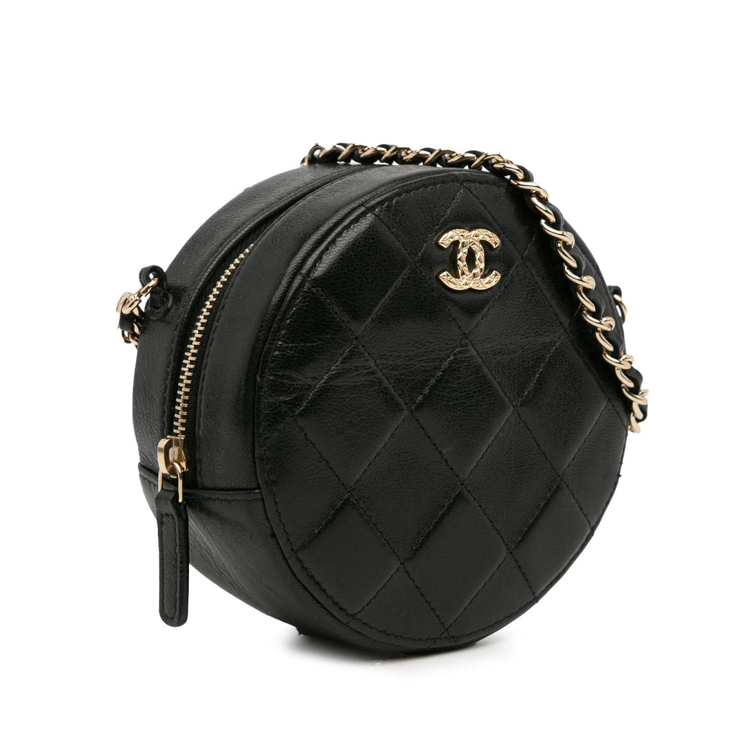 Pearl Street Bags Chanel Quilted Lambskin Round Crossbody (SHG-sFX786)