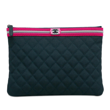 Pearl Street Bags Chanel Quilted Nylon Fluo Boy O Case Clutch (SHG-4cUU3k)