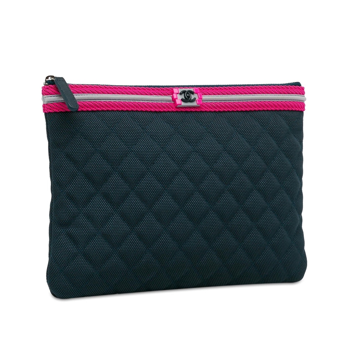 Pearl Street Bags Chanel Quilted Nylon Fluo Boy O Case Clutch (SHG-4cUU3k)