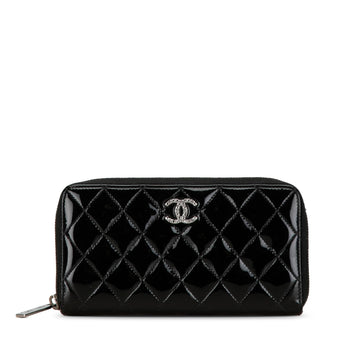 Pearl Street Bags Chanel Quilted Patent Brilliant Zip Around Wallet (SHG-9dsHwF)