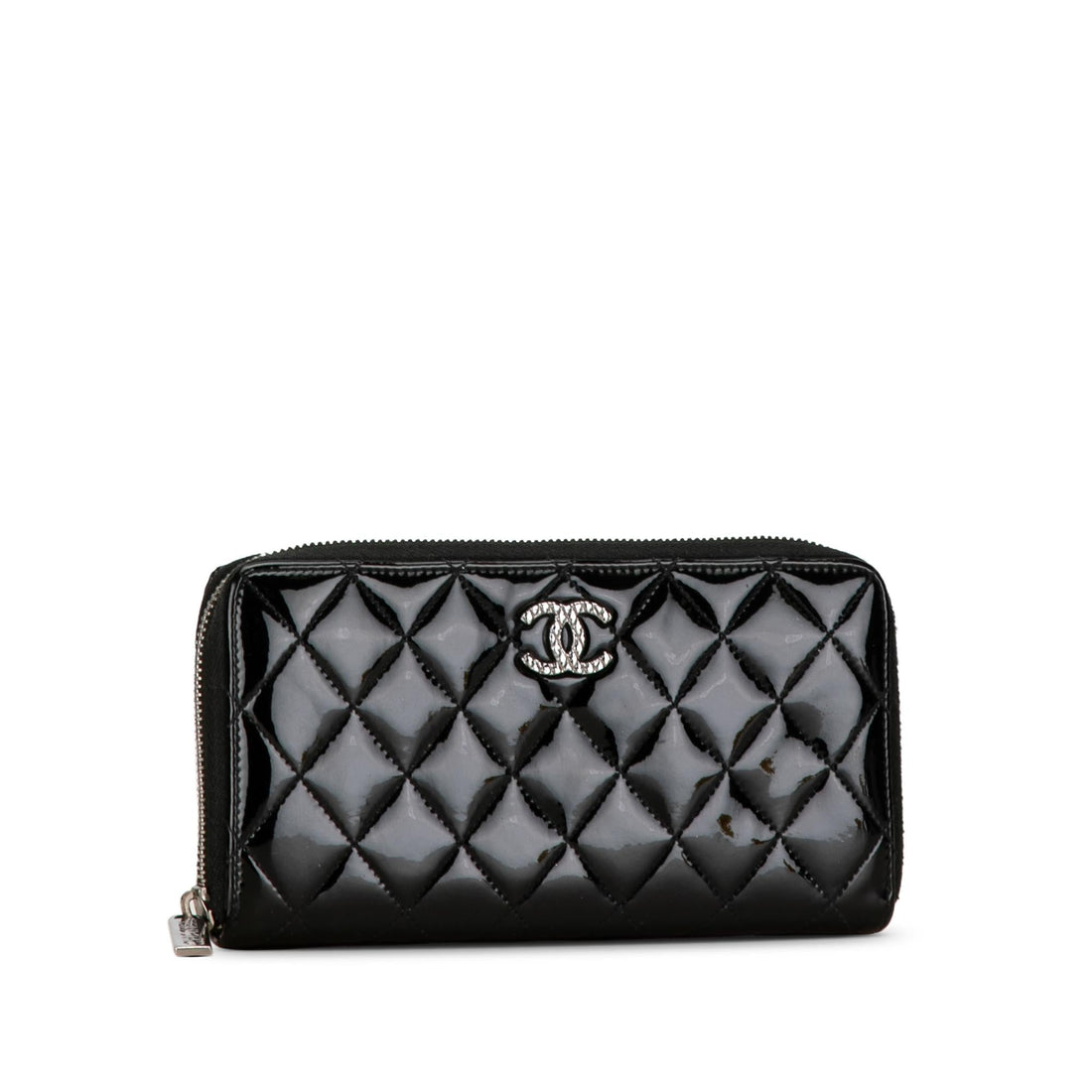 Pearl Street Bags Chanel Quilted Patent Brilliant Zip Around Wallet (SHG-9dsHwF)