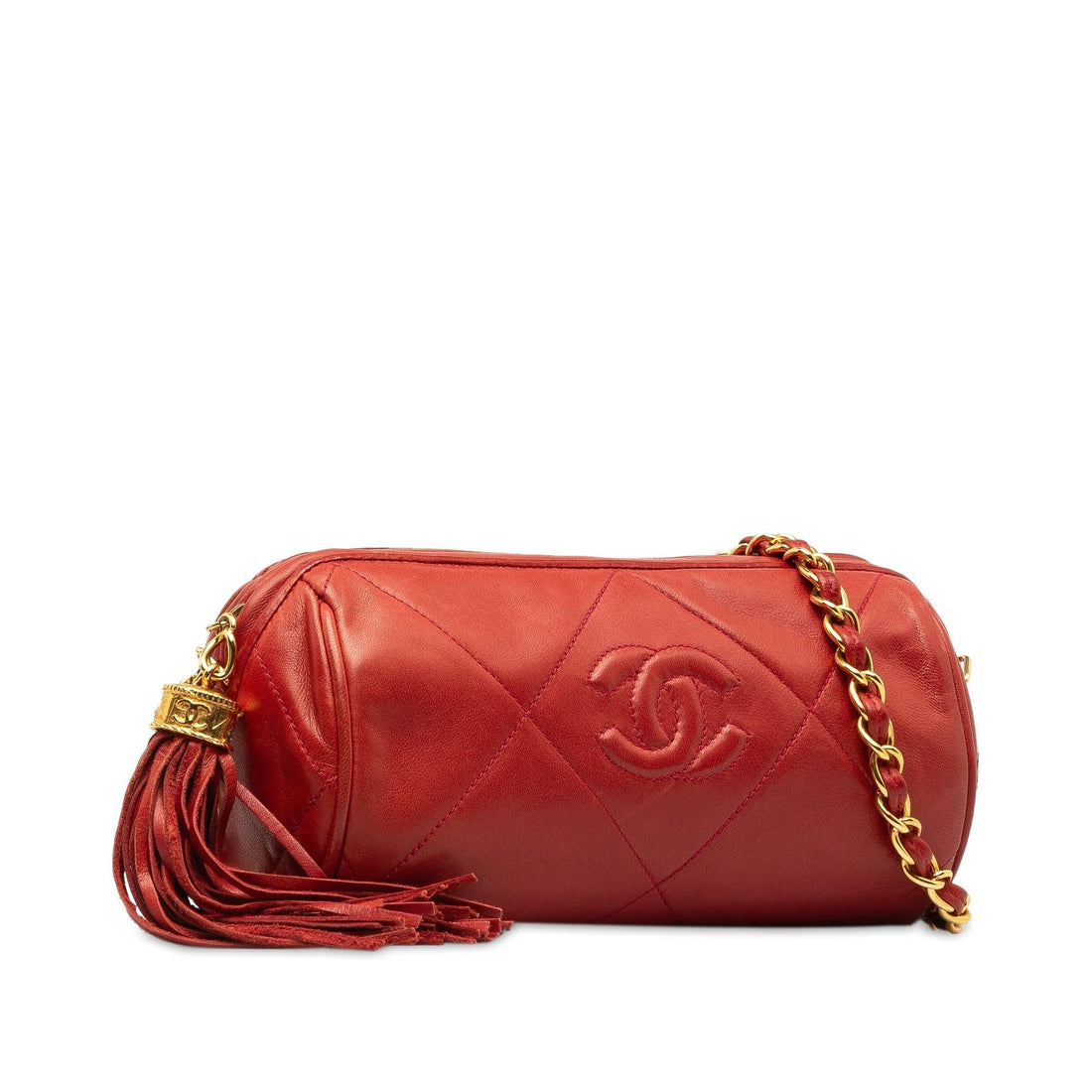 Pearl Street Bags Chanel Quilted Tassel Barrel Crossbody Bag (SHG-7xdOa3)