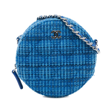 Top Quality Chanel Quilted Tweed Round Clutch With Chain (SHG-mrWmol)