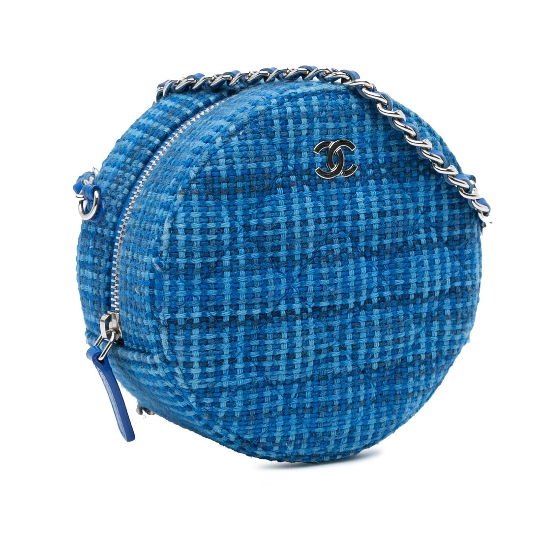 Top Quality Chanel Quilted Tweed Round Clutch With Chain (SHG-mrWmol)