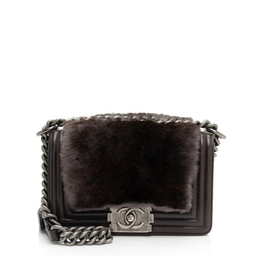 Pearl Street Bags Chanel Rabbit Fur Small Boy Bag (SHF-6aZlP5)