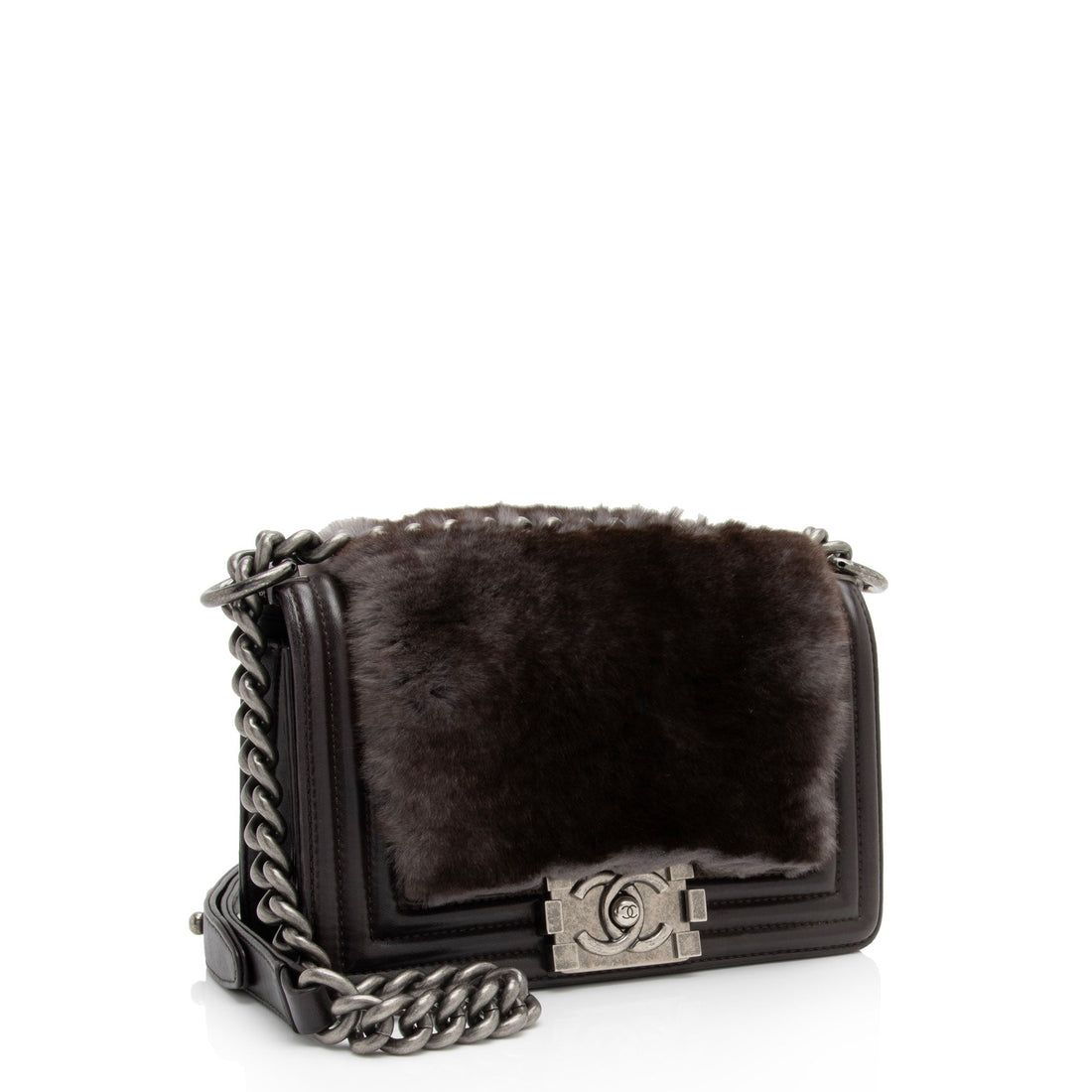 Pearl Street Bags Chanel Rabbit Fur Small Boy Bag (SHF-6aZlP5)