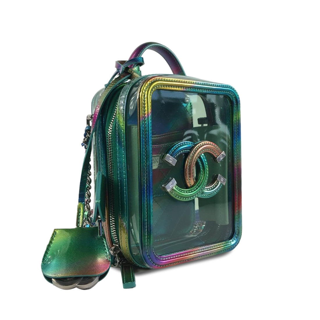 Pearl Street Bags Chanel Rainbow PVC CC Filigree Vertical Vanity Case (SHG-4NUtsV)