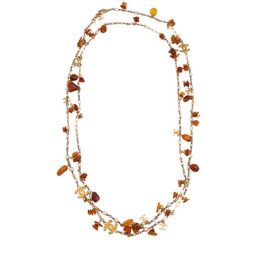 Pearl Street Bags Chanel Resin Amber CC Long Chain Necklace (SHF-rroBVN)