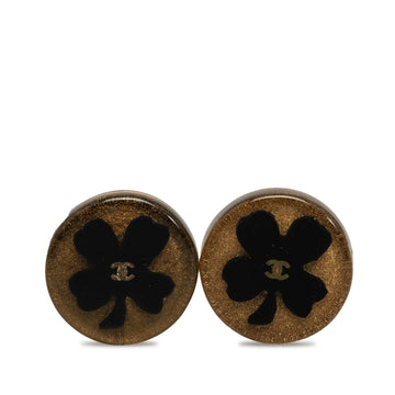 Pearl Street Bags Chanel Resin CC Clover Clip On Earrings (SHG-acjHHU)