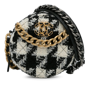 Pearl Street Bags Chanel Round Tweed 19 Clutch with Chain and Lambskin Coin Purse (SHG-QcxD1I)