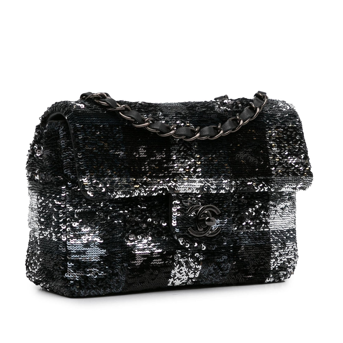 Top Quality Chanel Sequin Plaid Single Flap (SHG-Ckya33)