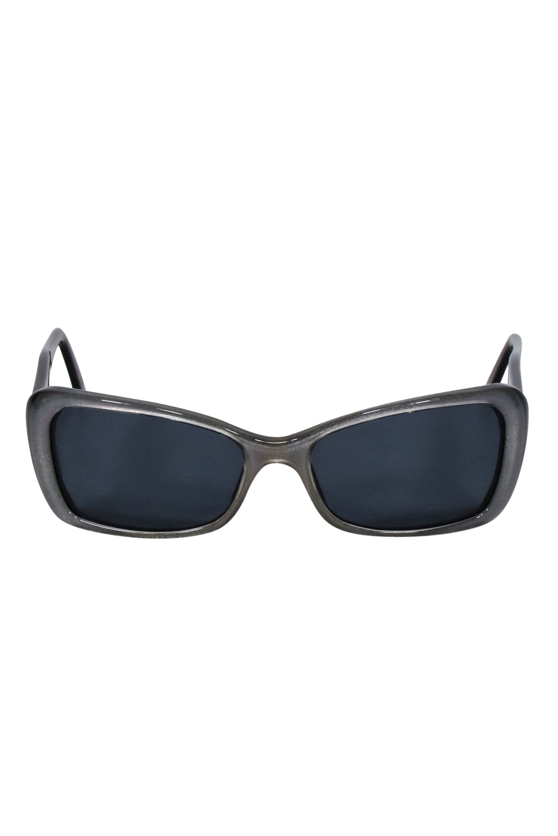 Chanel - Silver & Black Star Rhinestone Detail Sunglasses