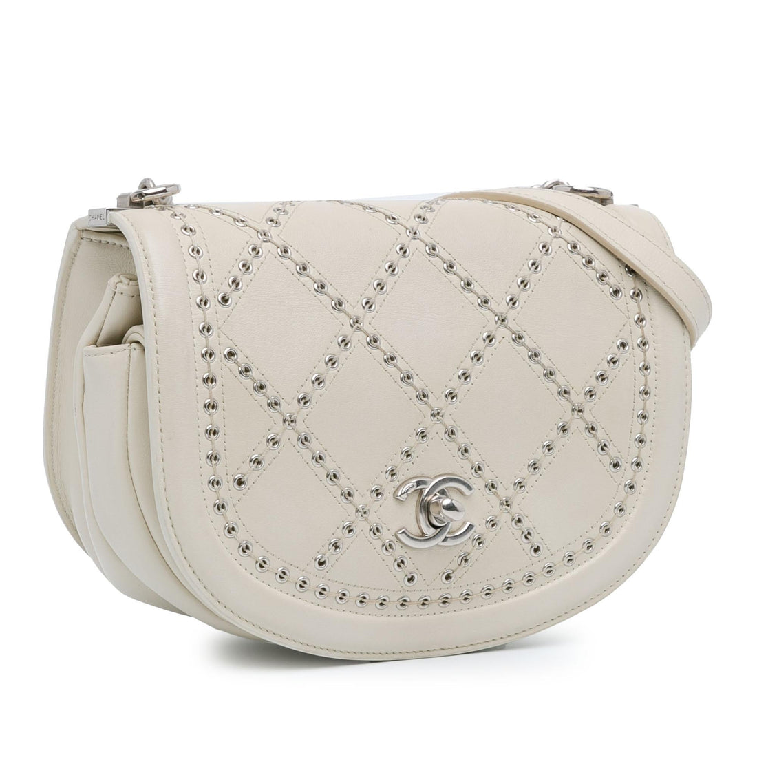 Top Quality Chanel Small Calfskin Coco Eyelets Round Flap (SHG-J36UdW)