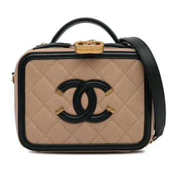 Pearl Street Bags Chanel Small Caviar CC Filigree Vanity Case (SHG-c7hubE)