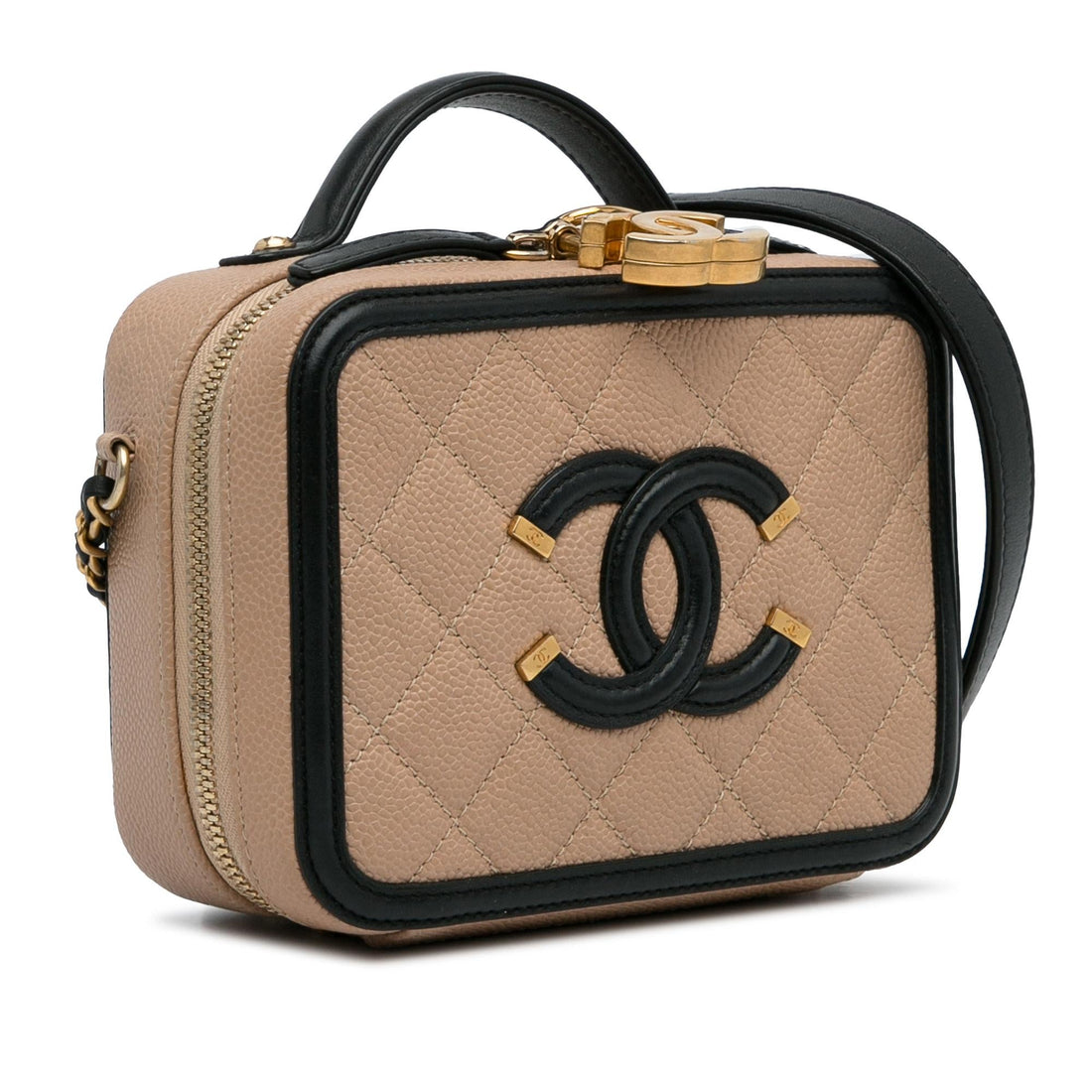 Pearl Street Bags Chanel Small Caviar CC Filigree Vanity Case (SHG-c7hubE)