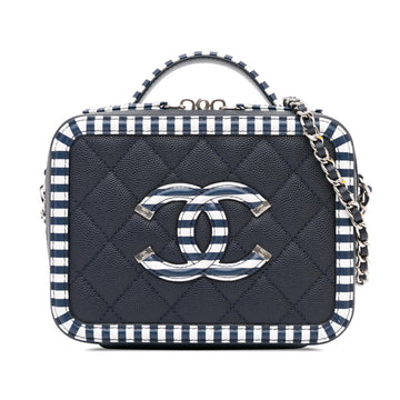 Pearl Street Bags Chanel Small Caviar CC Filigree Vanity Case (SHG-8go1HA)