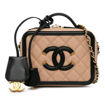 Pearl Street Bags Chanel Small Caviar CC Filigree Vanity Case (SHG-mliWa1)