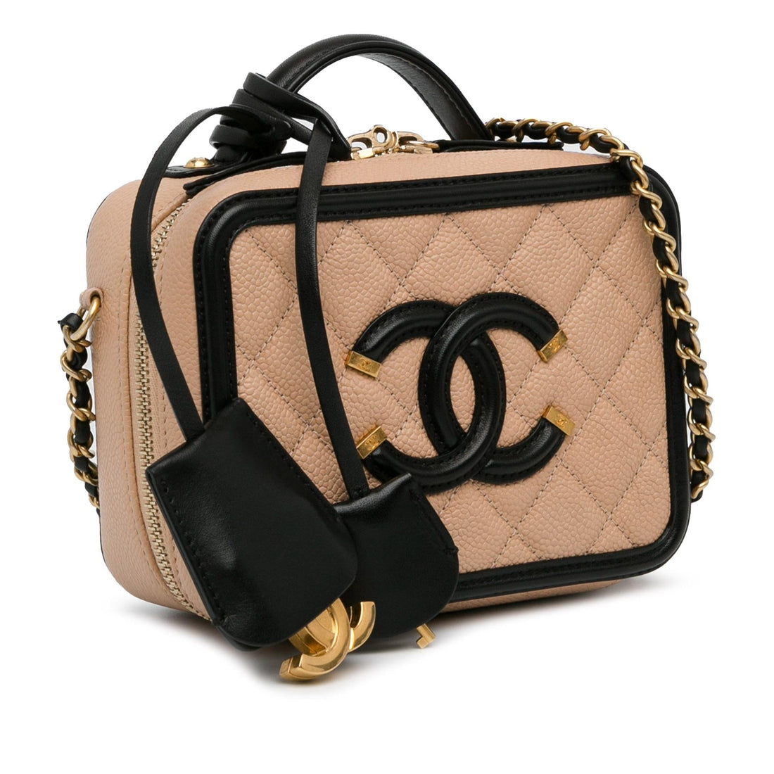 Pearl Street Bags Chanel Small Caviar CC Filigree Vanity Case (SHG-mliWa1)