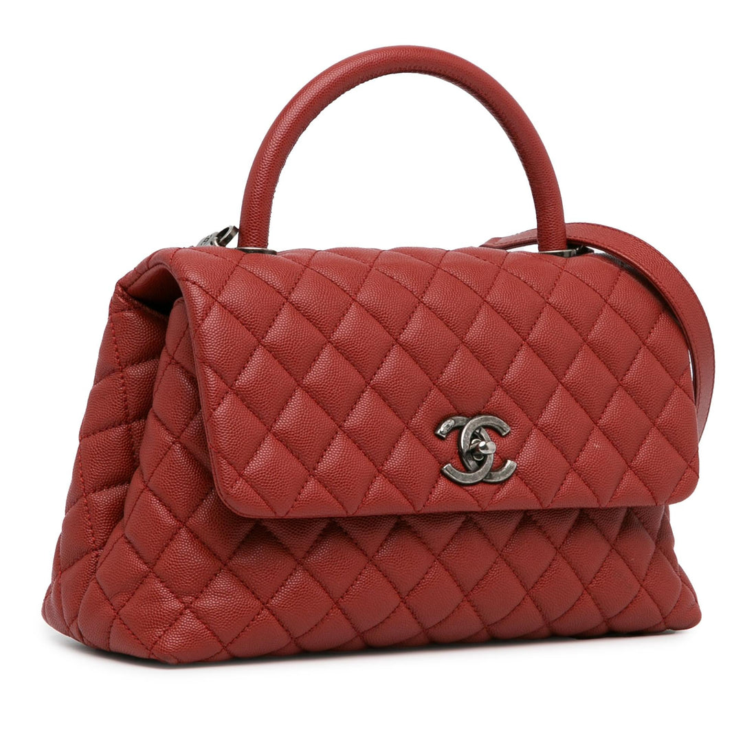 Pearl Street Bags Chanel Small Caviar Coco Top Handle Bag (SHG-f1R70w)