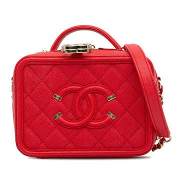 Pearl Street Bags Chanel Small Caviar Filigree Vanity Case (SHG-8sX2Za)