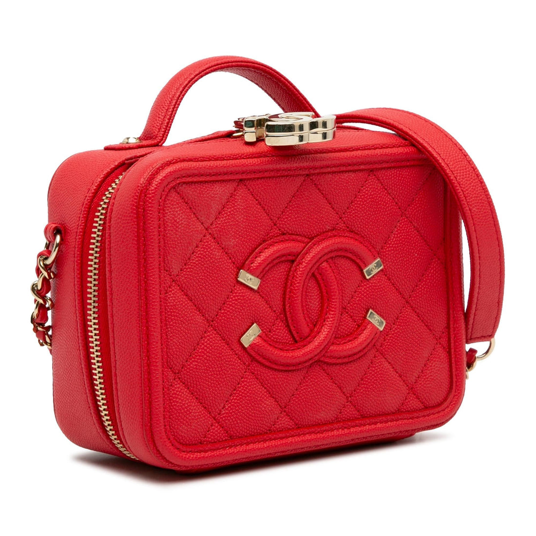 Pearl Street Bags Chanel Small Caviar Filigree Vanity Case (SHG-8sX2Za)