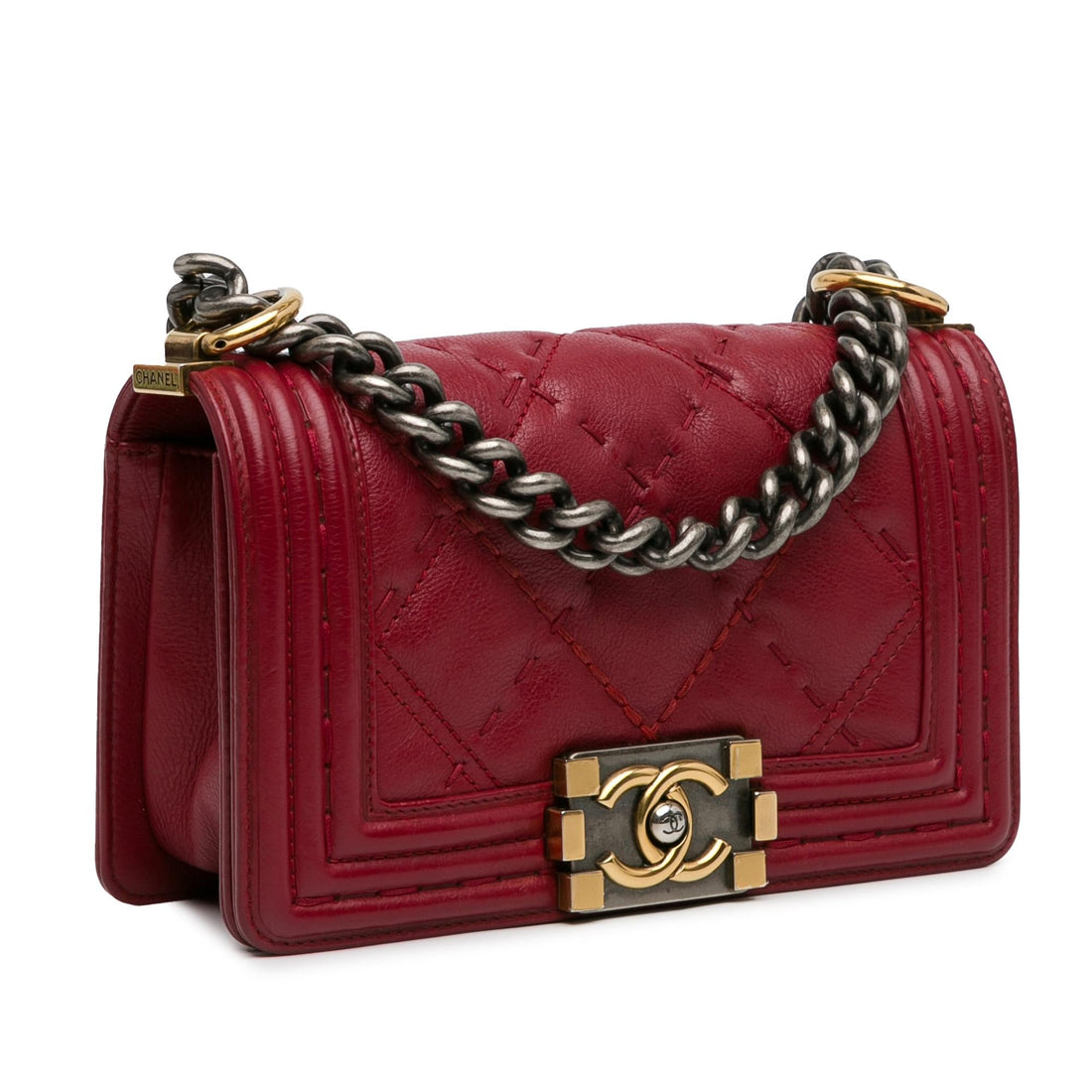 Pearl Street Bags Chanel Small Grained Calfskin Boy Double Stitch Flap (SHG-5sJFKX)