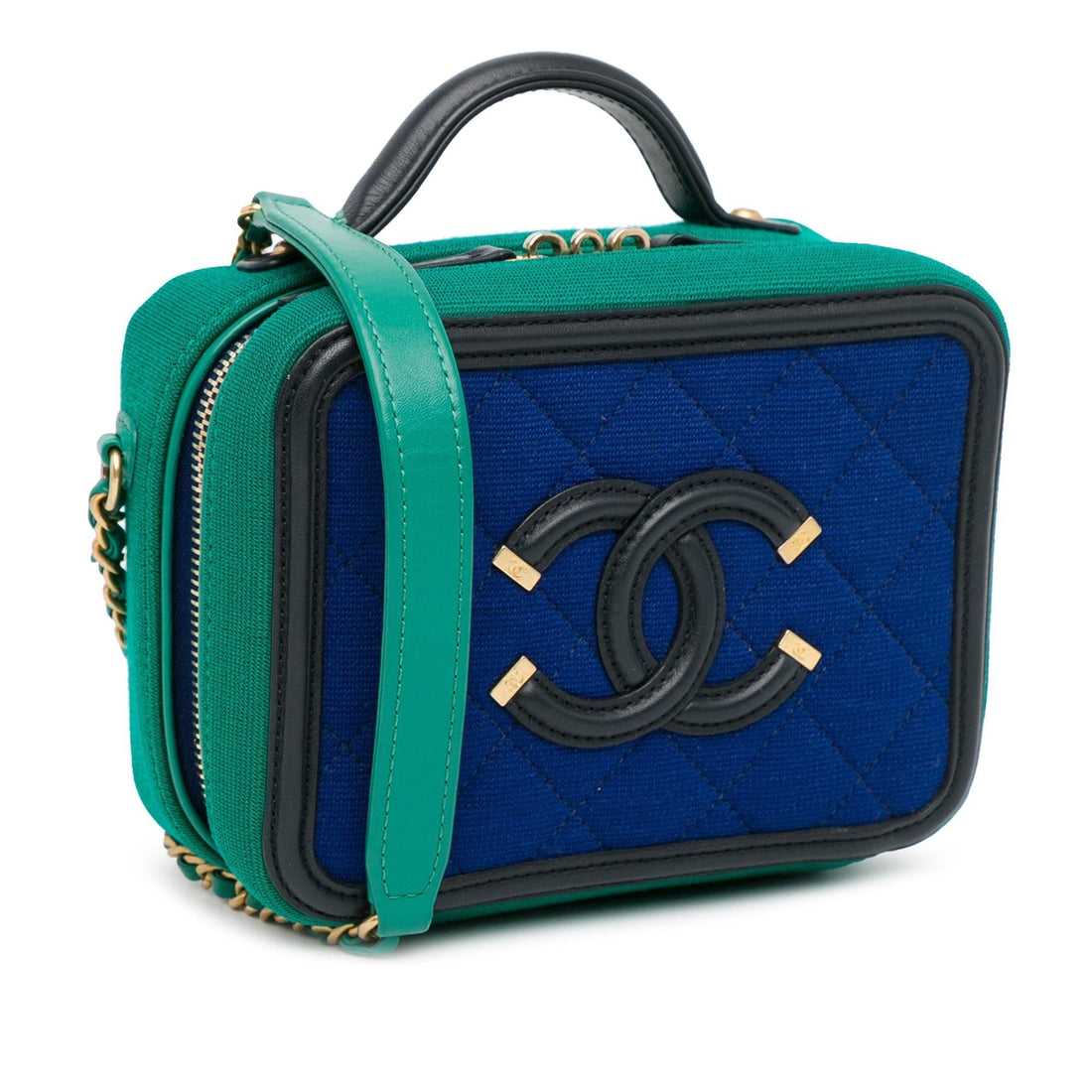 Pearl Street Bags Chanel Small Jersey CC Filigree Vanity Case (SHG-zkvIpb)