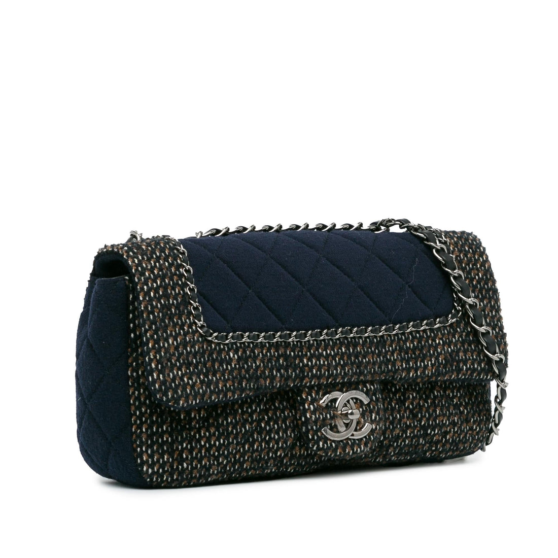Chanel Small Jersey Tweed Flap (SHG-6Tm9uk)