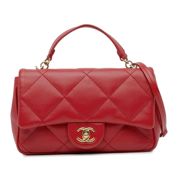 Pearl Street Bags Chanel Small Lambskin Easy Carry Flap (SHG-Rzf8ss)