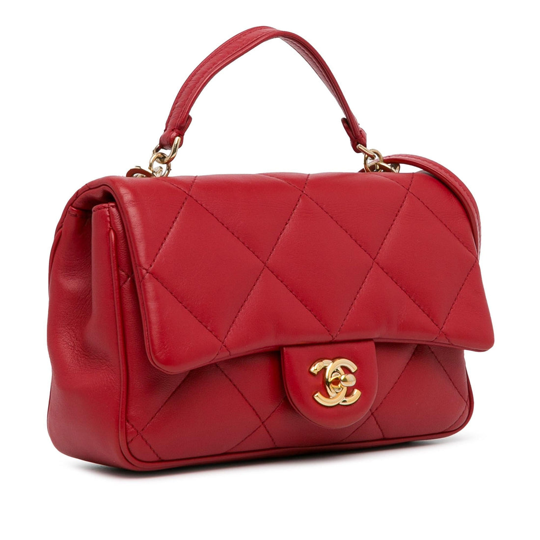 Pearl Street Bags Chanel Small Lambskin Easy Carry Flap (SHG-Rzf8ss)