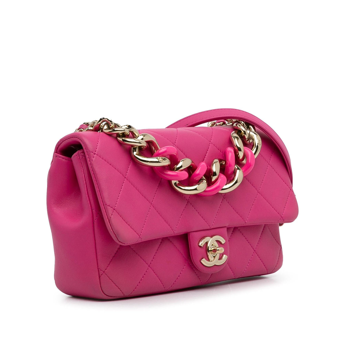 Pearl Street Bags Chanel Small Lambskin Elegant Chain Single Flap (SHG-Ev5zBc)