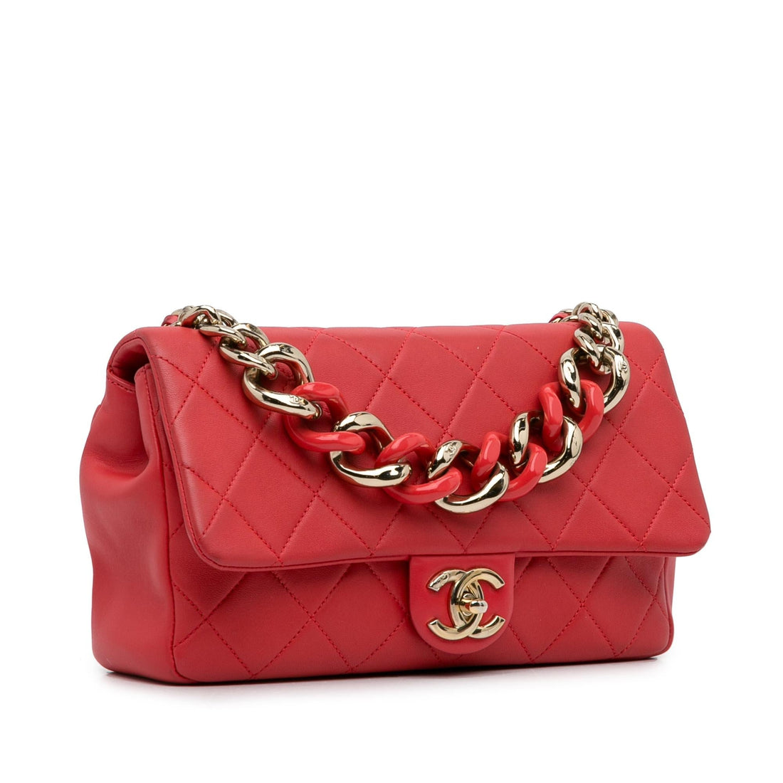 Pearl Street Bags Chanel Small Lambskin Elegant Chain Single Flap (SHG-e6gpic)