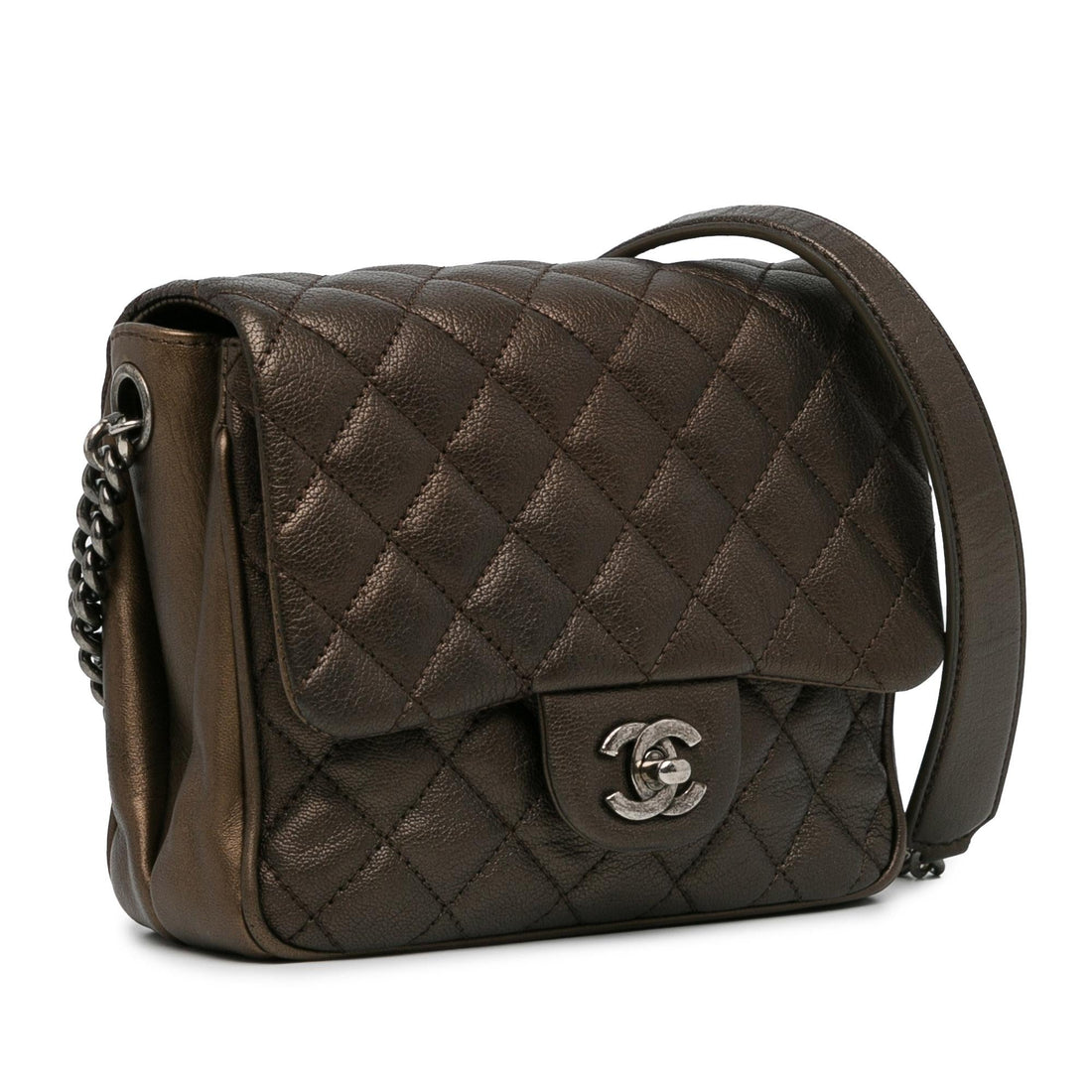 Pearl Street Bags Chanel Small Metallic Goatskin Rock in Rome Flap (SHG-U8bYRV)