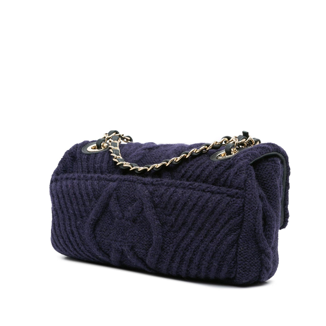 Top Quality Chanel Small Paris Hamburg Cable Knit Flap (SHG-3xWf2e)