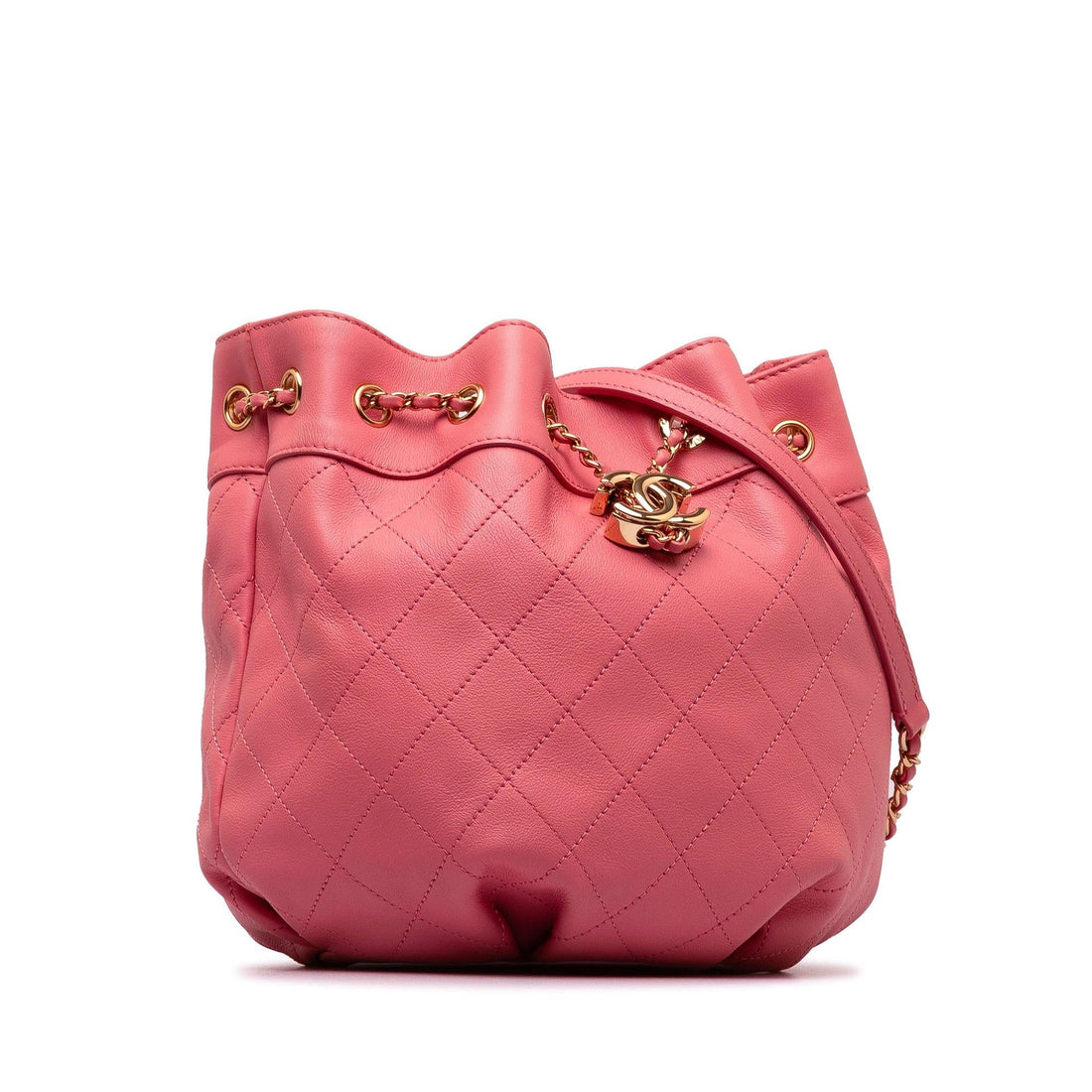 Pearl Street Bags Chanel Small Quilted Calfskin Bucket Bag (SHG-aS6Bni)