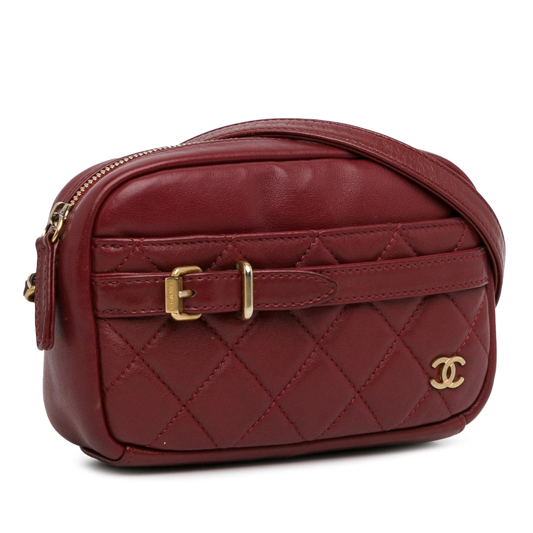 Pearl Street Bags Chanel Small Quilted Lambskin Buckle Camera Bag (SHG-xw9Eo6)