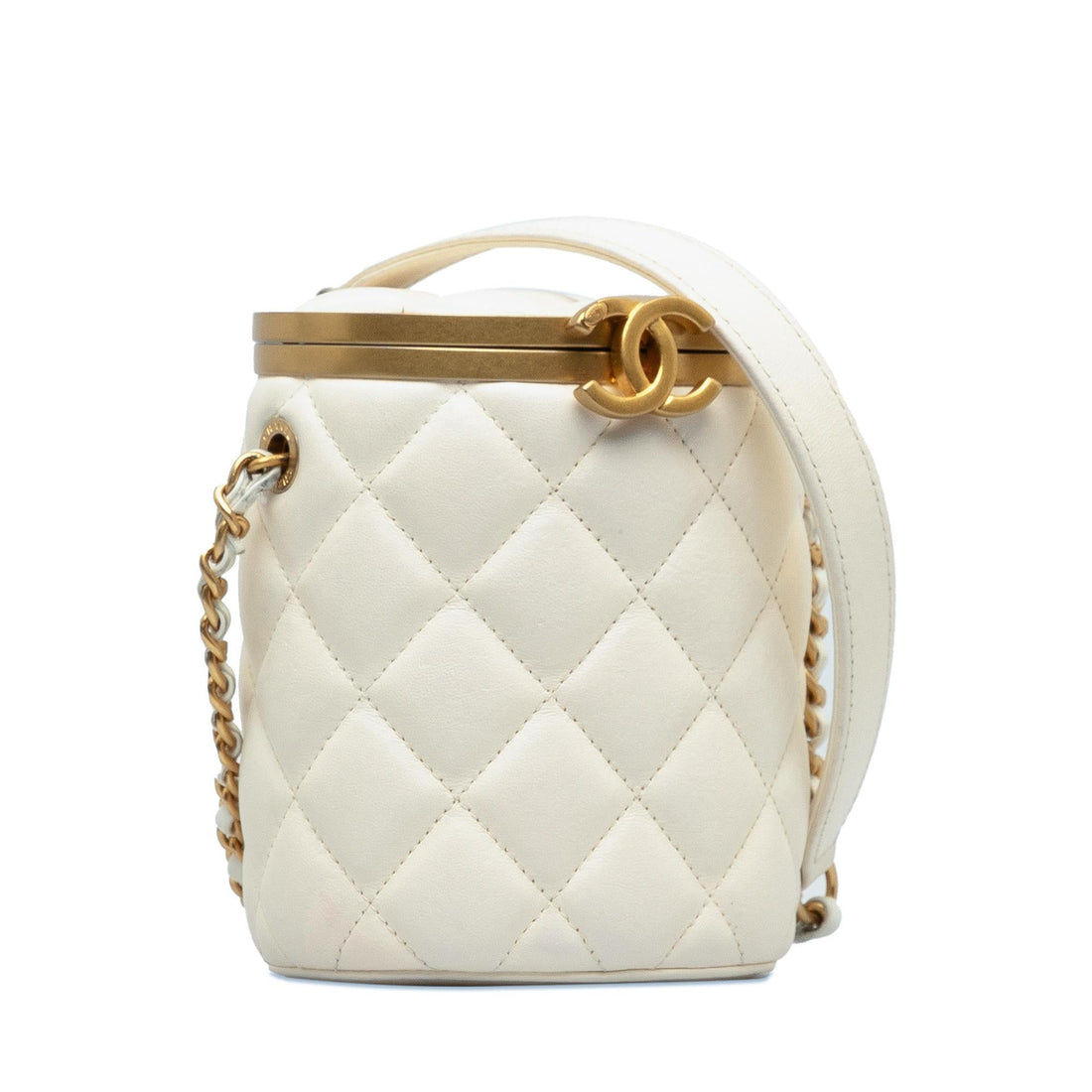 Pearl Street Bags Chanel Small Quilted Lambskin Crown Box Bag (SHG-GuyXwC)