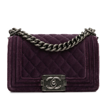 Pearl Street Bags Chanel Small Velvet Boy Flap Bag (SHG-rAA1LD)