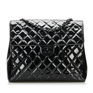 Top Quality Chanel So Black Matelasse Patent Leather Single Flap Bag (SHG-6IHvZr)