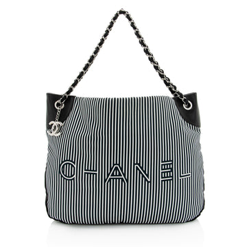Top Quality Chanel Striped Canvas Rialto Shoulder Bag (SHF-BaPjh9)