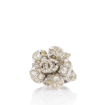 Top Quality Chanel Swarovski Crystal CC Camellia Ring - Size 7 (SHF-0leEV6)