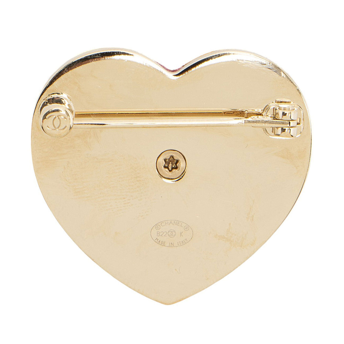 Chanel Tweed CC Heart Brooch (SHF-VFIfru)