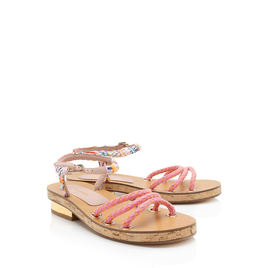 Top Quality Chanel Tweed Braided Sandals - Size 8.5 / 38.5 (SHF-XCc1iz)